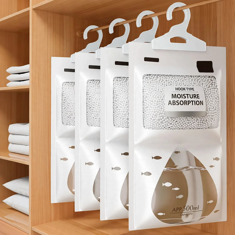 Hanging dehumidifier bag for the wardrobe