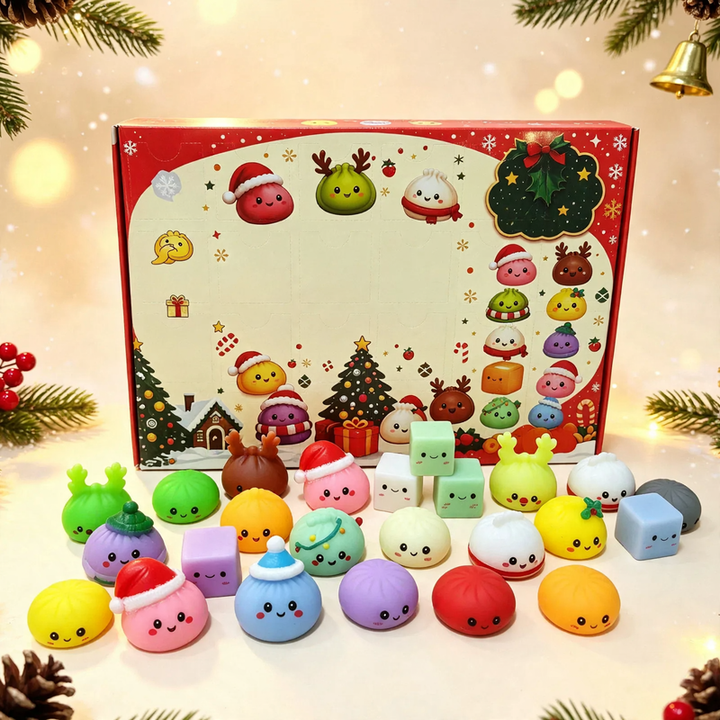 Christmas Advent Calendar with 24 Surprise Squeeze Toys