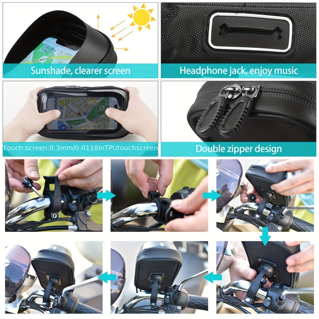 Waterproof Phone Holder for Bicycle and Motorcycle – 360° Rotatable and Suitable for 4.5–6.4 inch | Bowlift