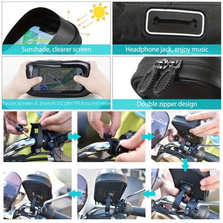 Waterproof Phone Holder for Bicycle and Motorcycle – 360° Rotatable and Suitable for 4.5–6.4 inch | Bowlift