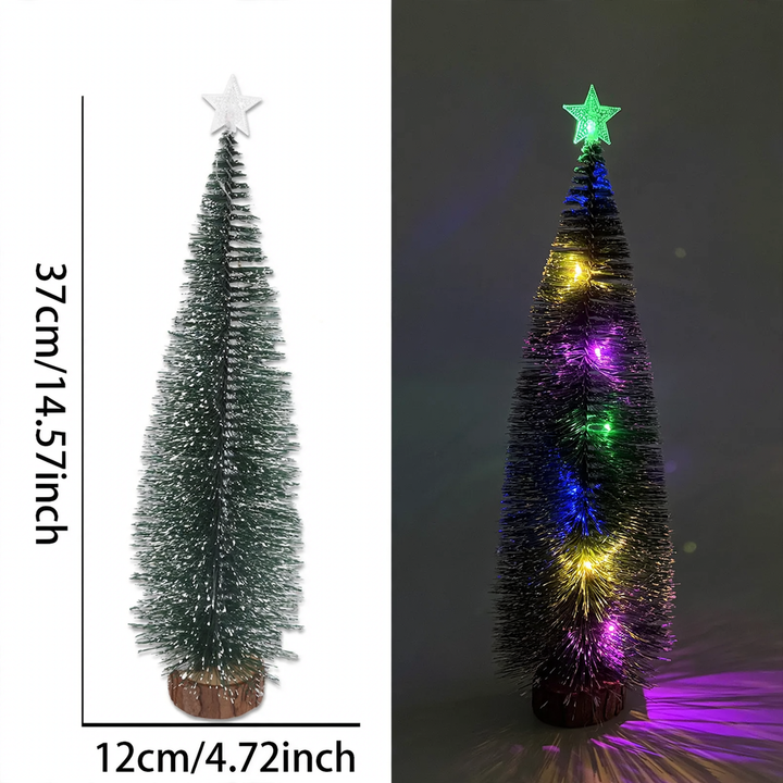 Miniature Christmas tree with snow look