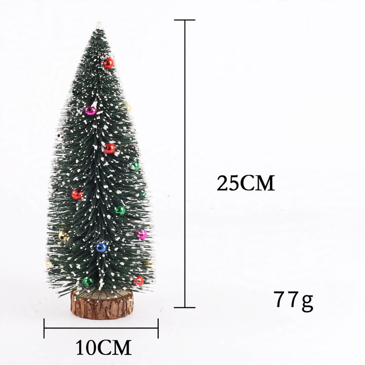 Mini Christmas tree with flocking and beads