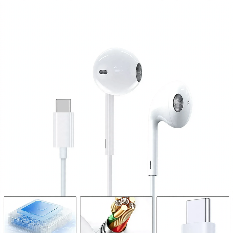 USB-C headphones with silicone tips