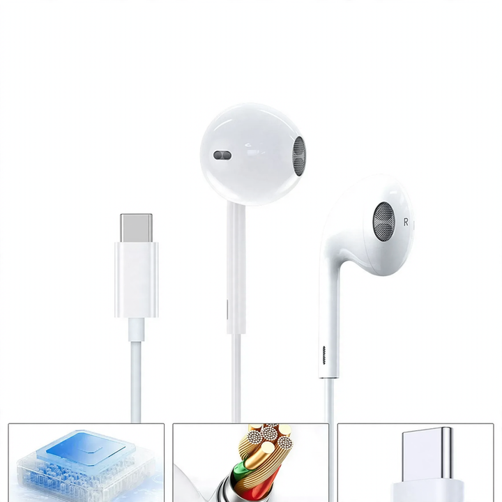 USB-C headphones with silicone tips