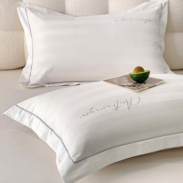 Cotton cushion cover with stripe pattern, 1 pair