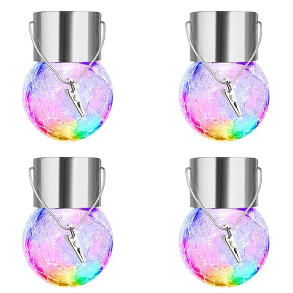 BowLift | Multicolor Crackle Glass Hanging Solar Light