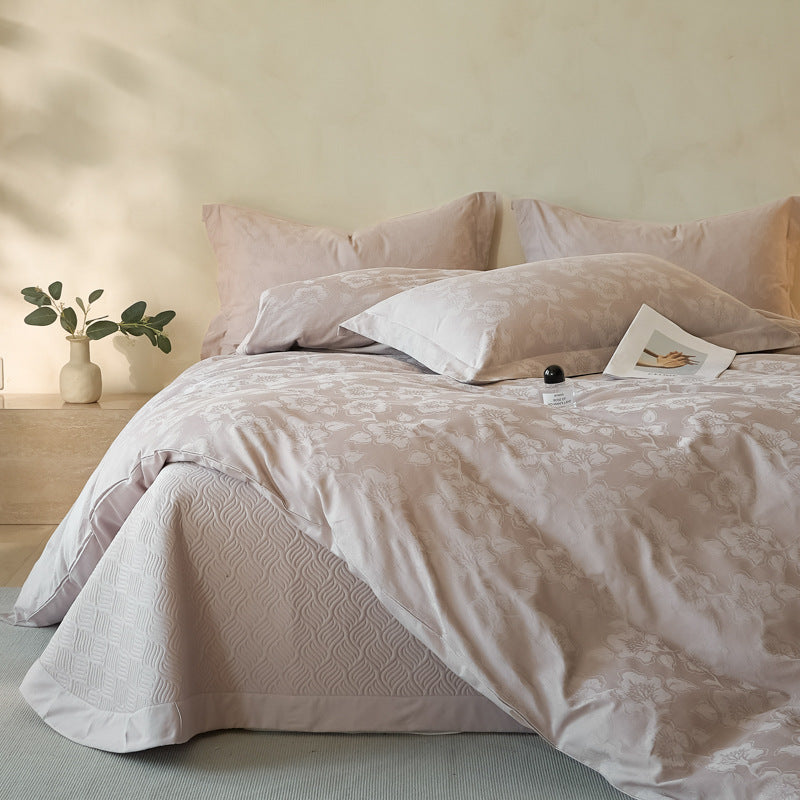 Cotton bedding set, 4-piece, embossed