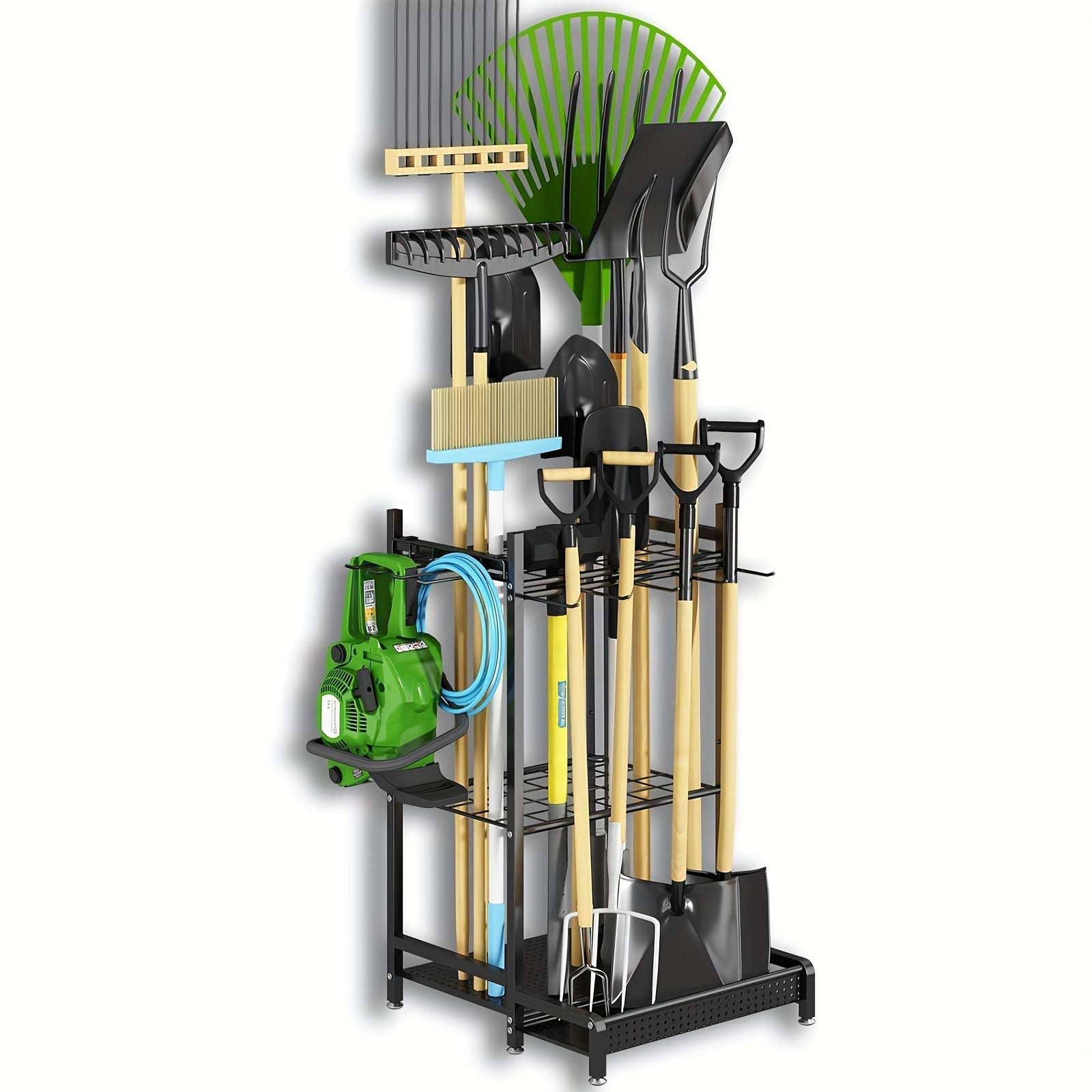 BowLift | Heavy-Duty Black Metal Garden Rack – Durable Outdoor Tool & Hose Storage Organiser