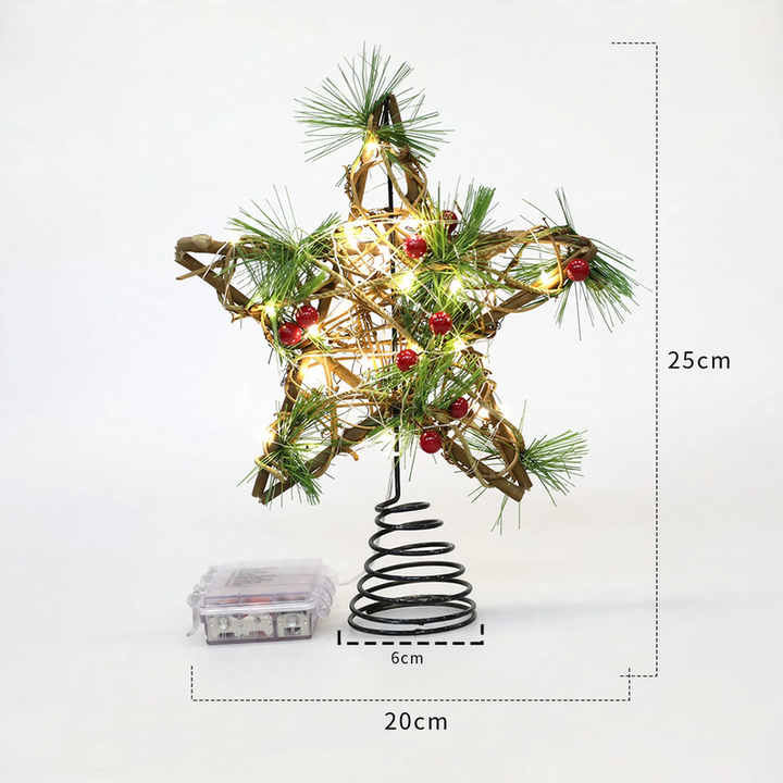 Christmas tree top star made of rattan