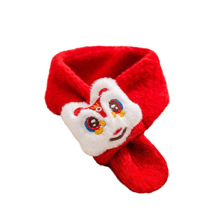 Knitted scarf for cats and dogs, New Year style