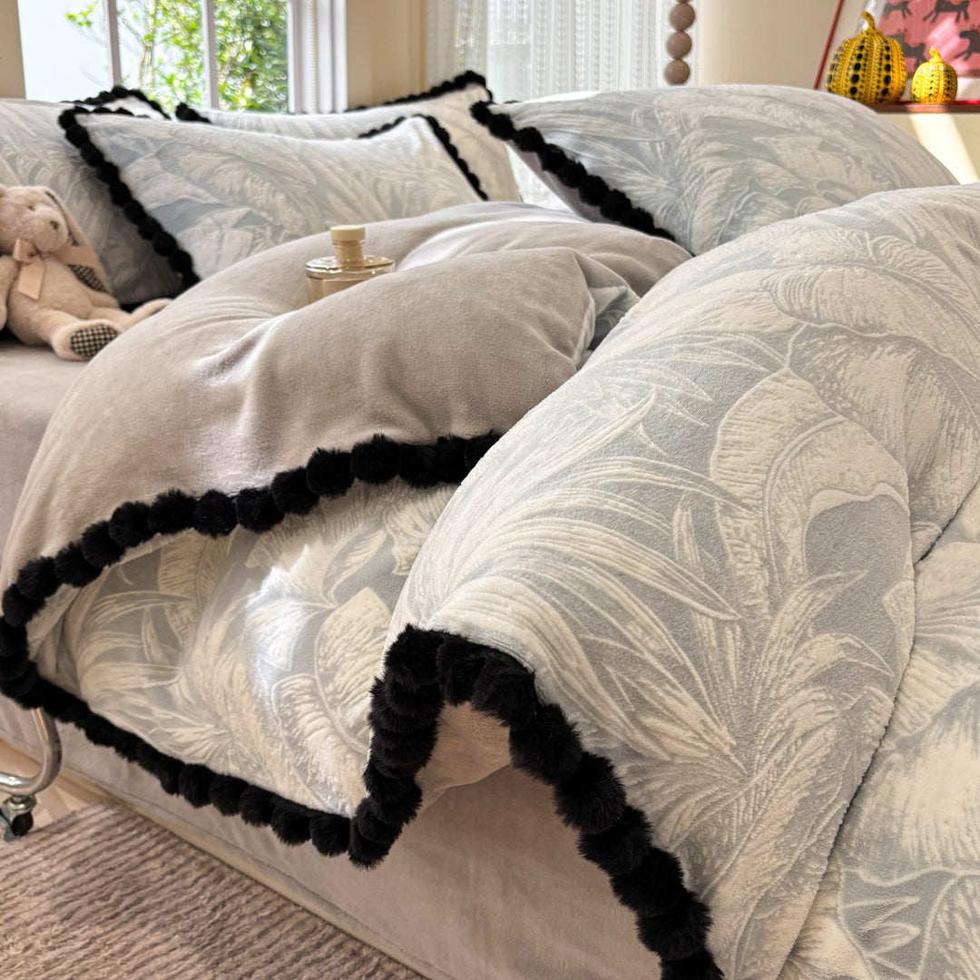 Milk fiber bedding set, autumn/winter, floral pattern