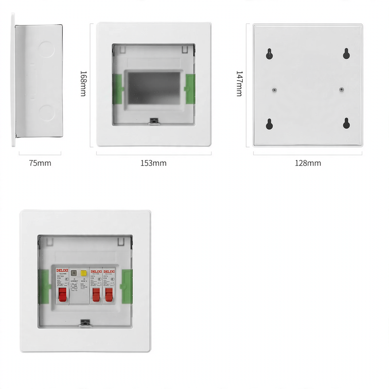 Distribution box for electrical installation, 2–16 circuits