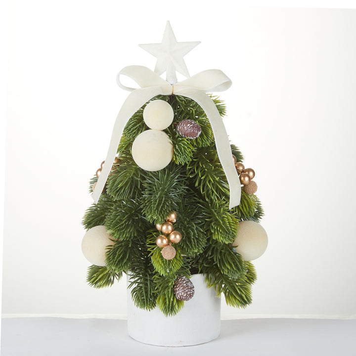 Mini Christmas tree in wooden barrel, 35 cm