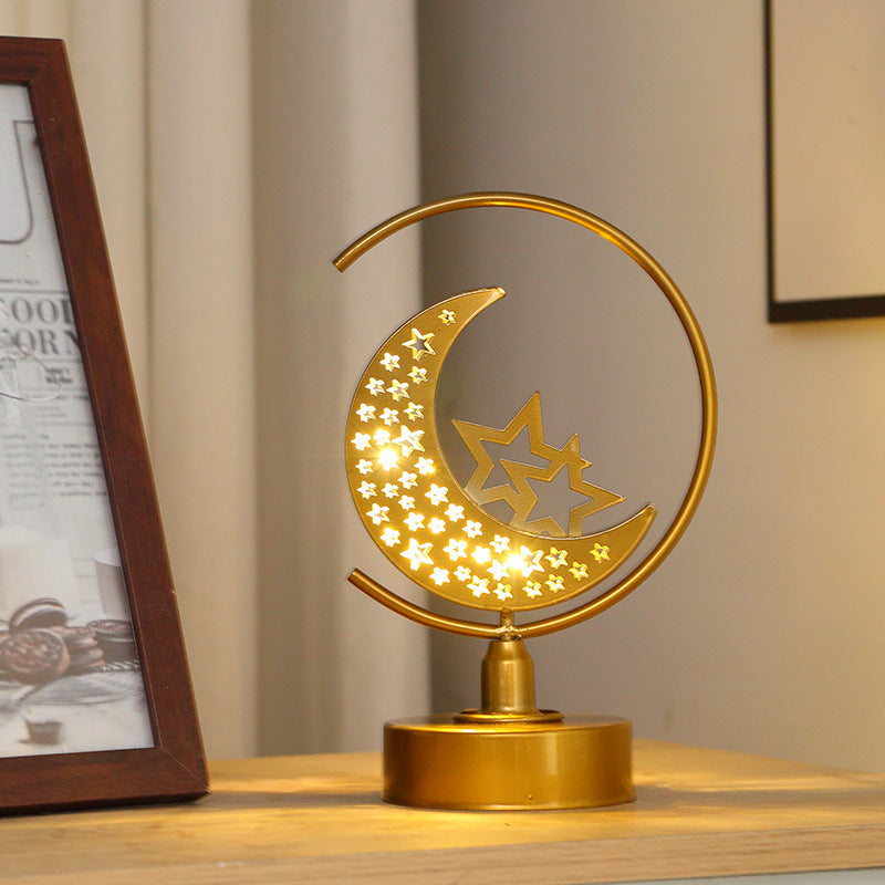 LED decorative light made of iron, moon and star design