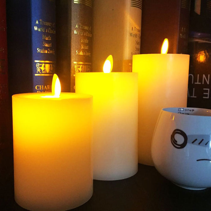 LED stub candle made of paraffin with remote control