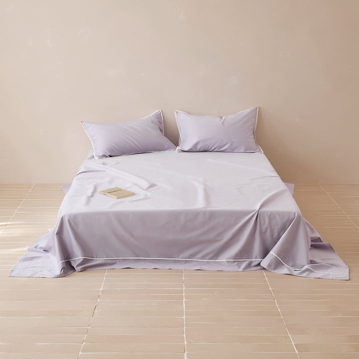 Solid color bed sheet, long staple cotton, satin weave