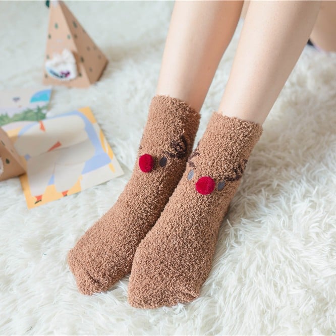 BowLift | Christmas socks in gift box design | Plush house & cuddle socks | Universal size