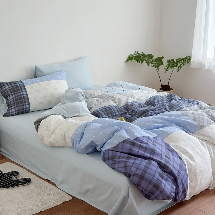 Cotton bedding set, double layer, 3-4 pieces