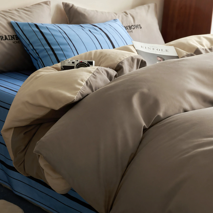 Bedding set made of brushed cotton, plain