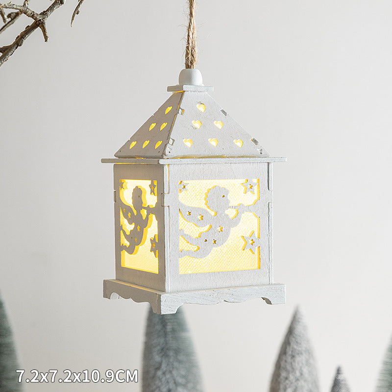 Christmas wooden house decoration sets with LED