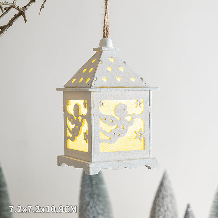 Christmas wooden house decoration sets with LED