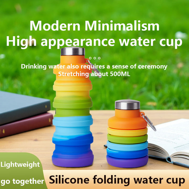 Foldable silicone water bottle 500 ml