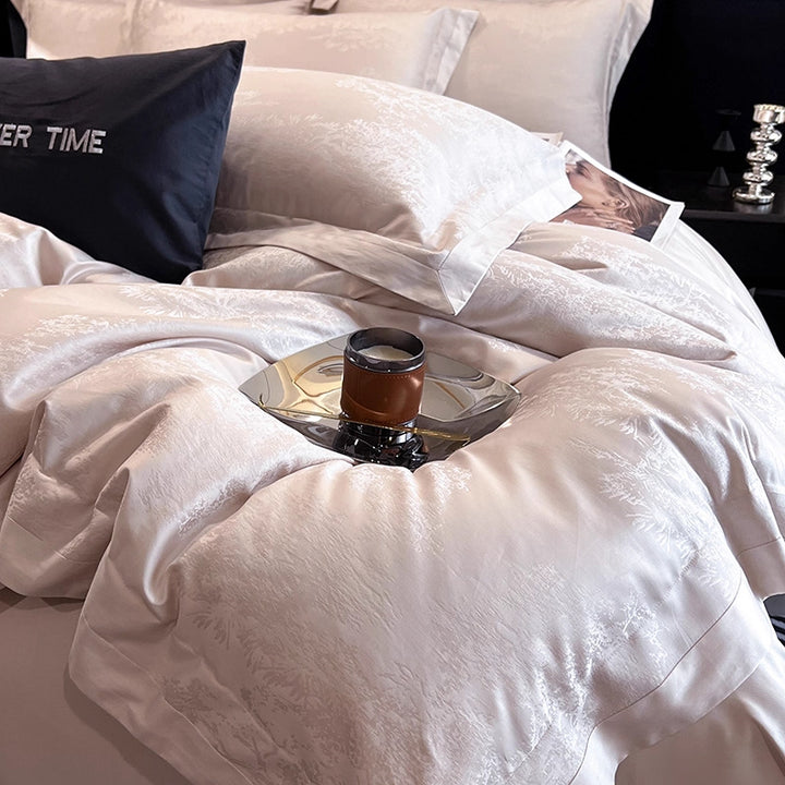 4-piece bedding set, 120 cotton, jacquard weave