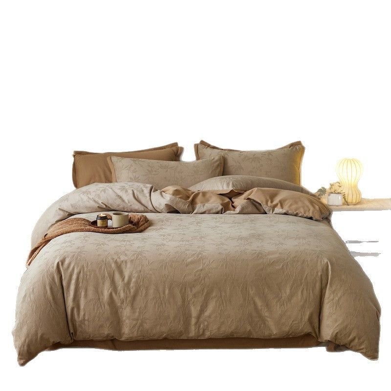 Cotton bedding set, 4-piece, floral pattern, autumn/winter