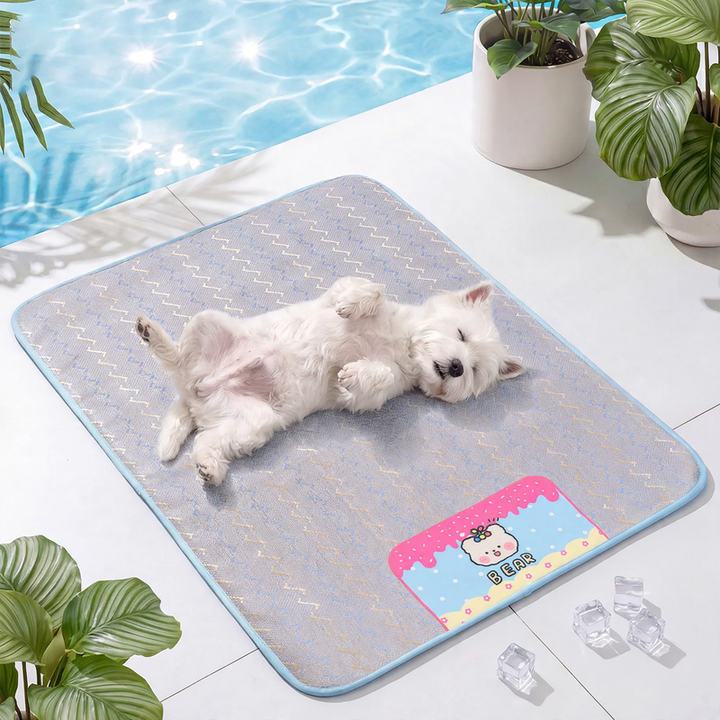 Pet cooling mat with ice crystal effect, breathable, summer