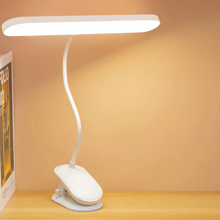 Adjustable clamp lamp for desk and bed