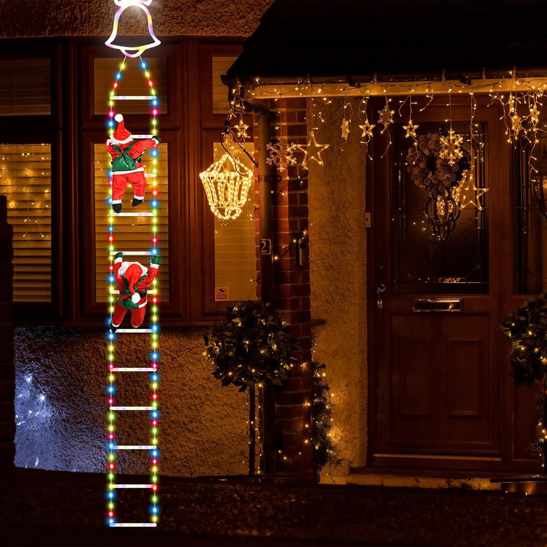 LED Christmas Ladder String Lights with Santa