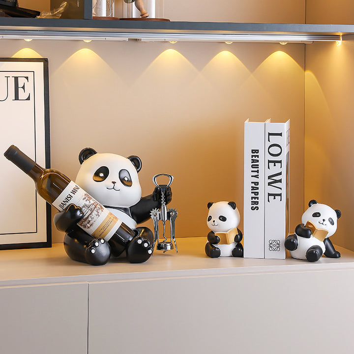 Panda-Wine Bottle Holder, minimalist design
