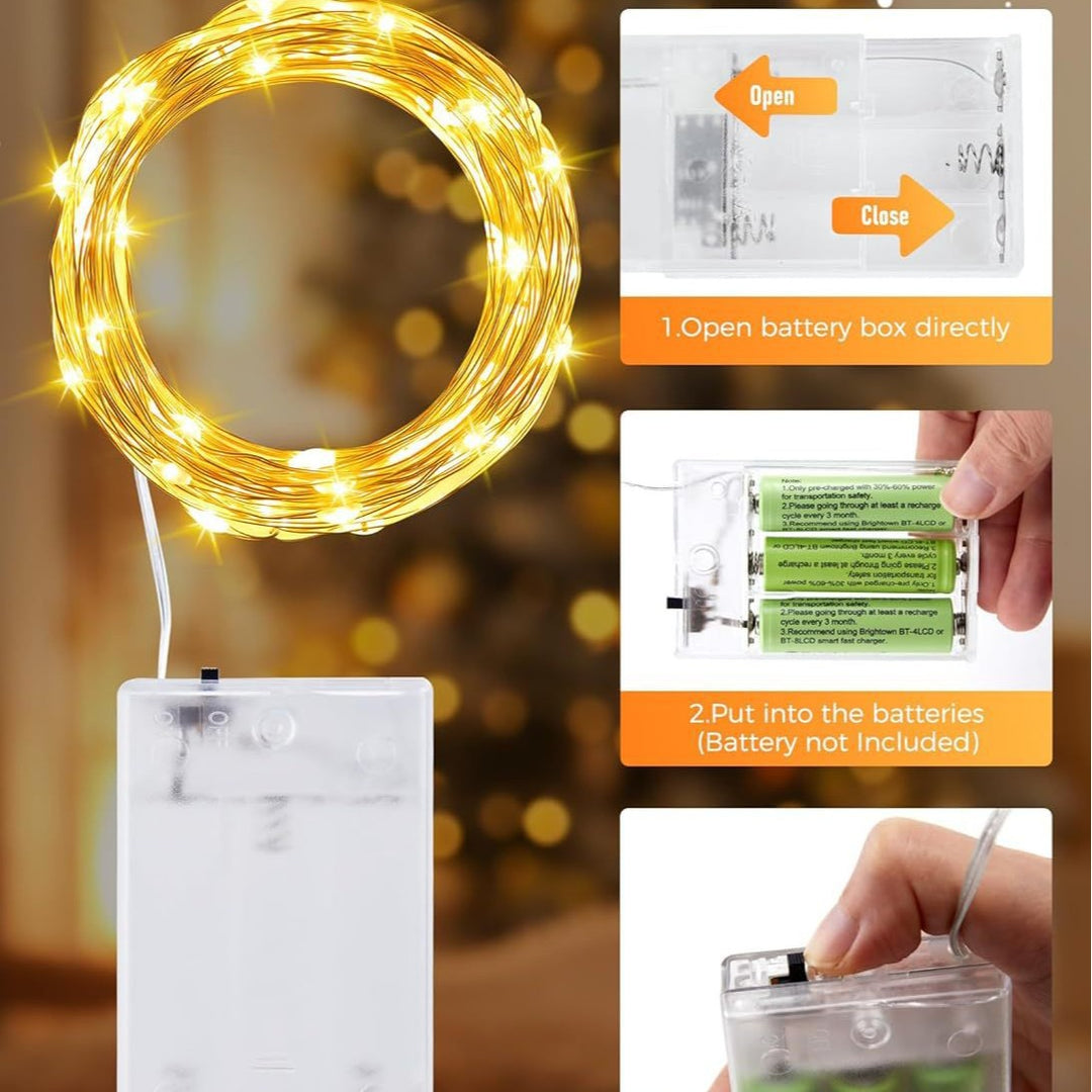 LED Copper Wire String Lights with Battery Box