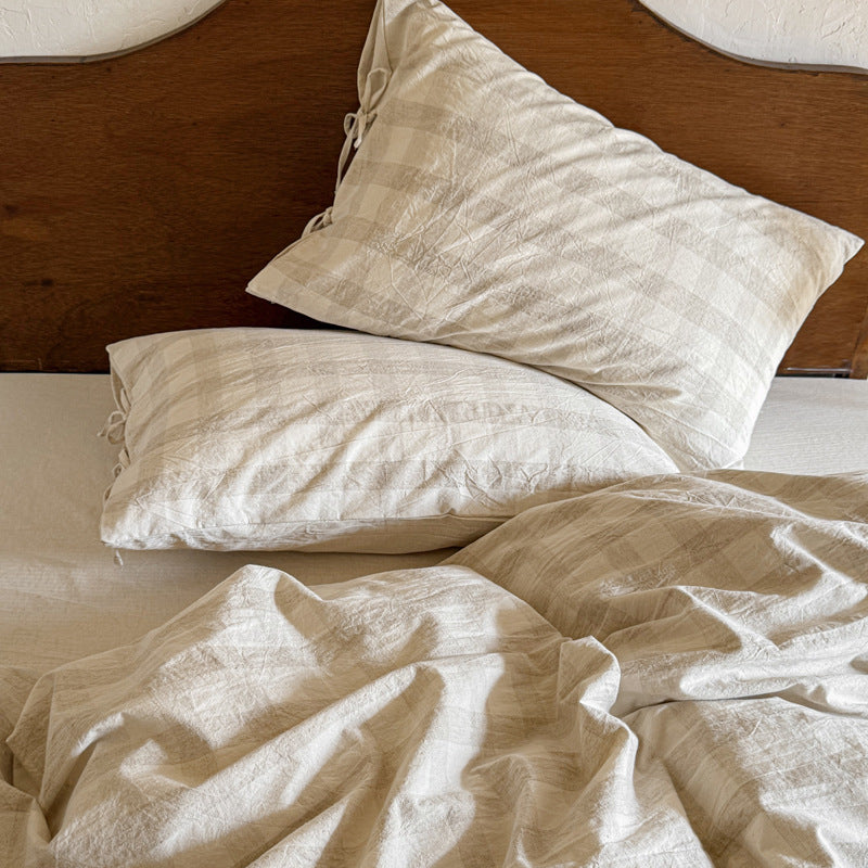 Cotton-linen bedding, 4-piece, undyed