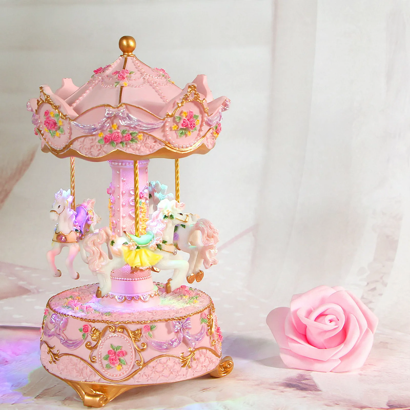 Carousel music box with lighting