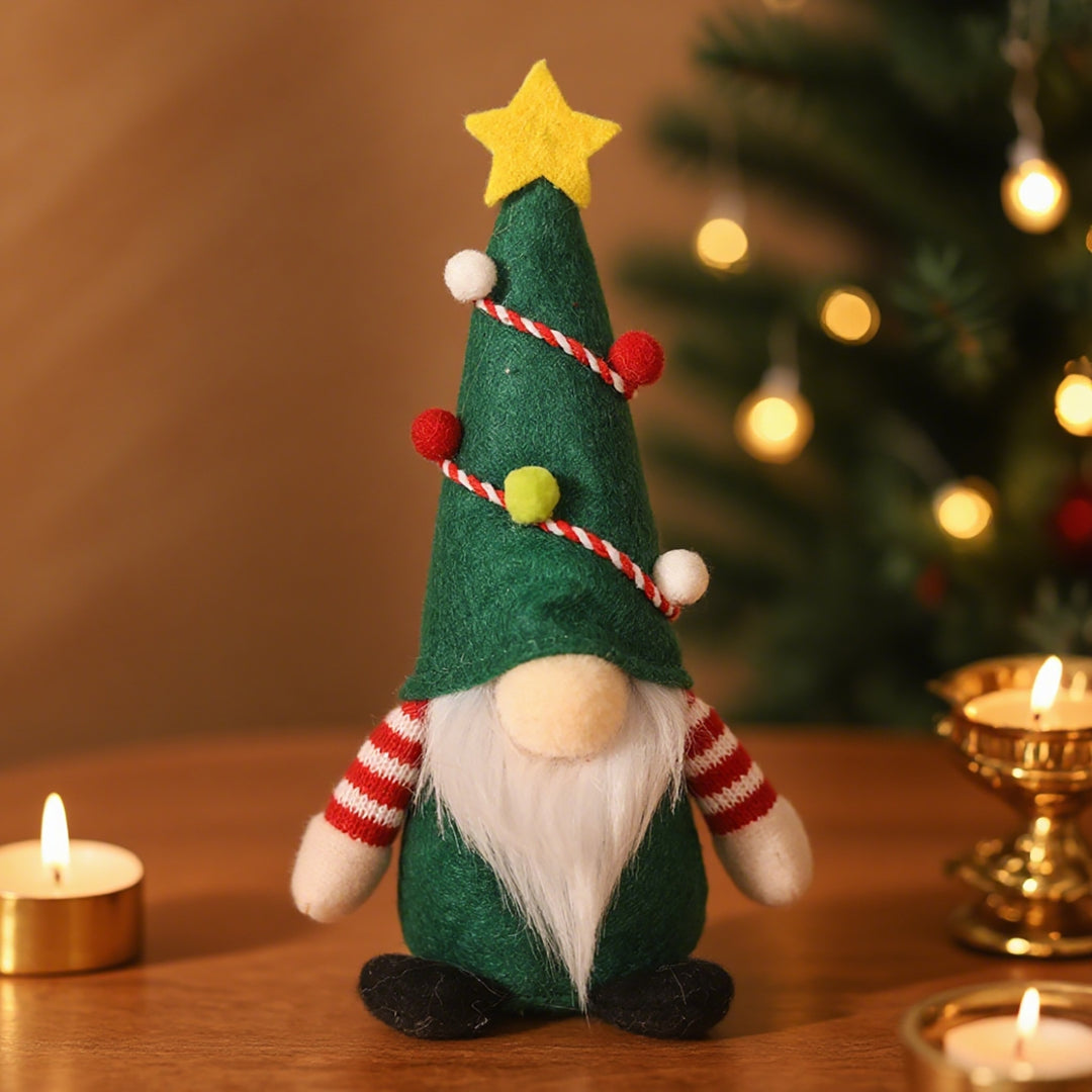 Standing Christmas Elf Figure with Star Hat