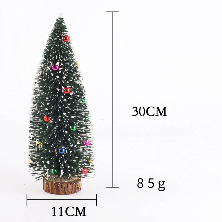 Mini Christmas tree with flocking and beads