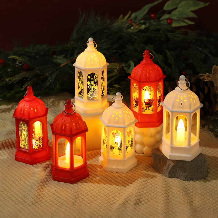 LED tealight in vintage style, hexagonal, electronic candle