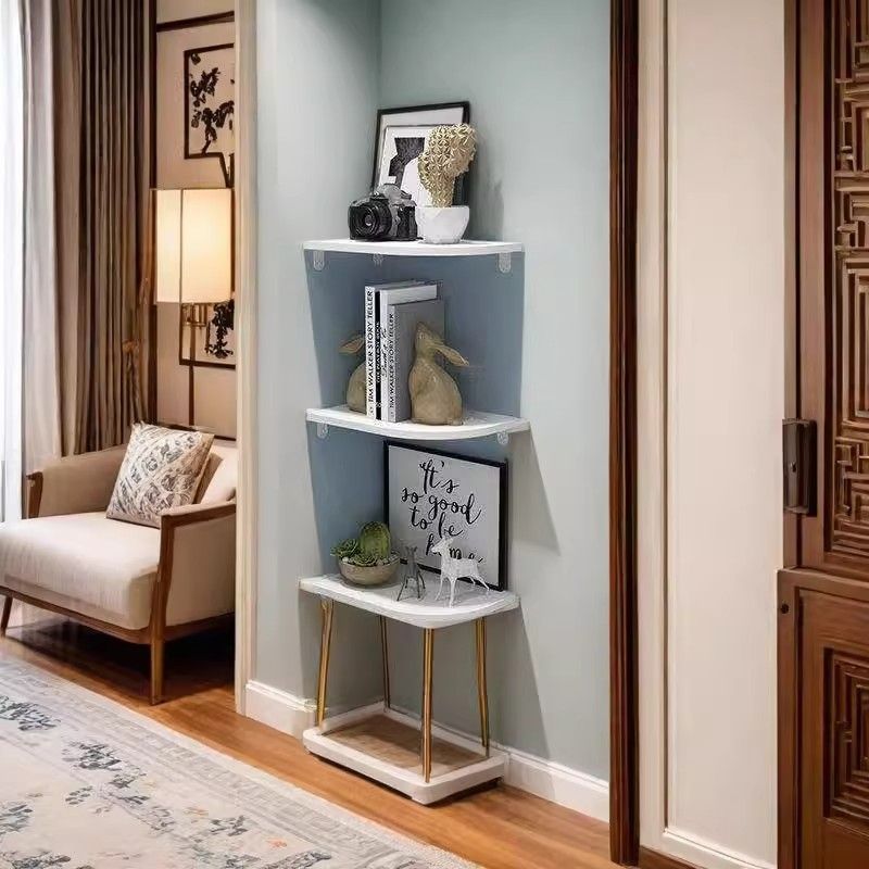 Corner shelf made of dense plywood, multi-layered