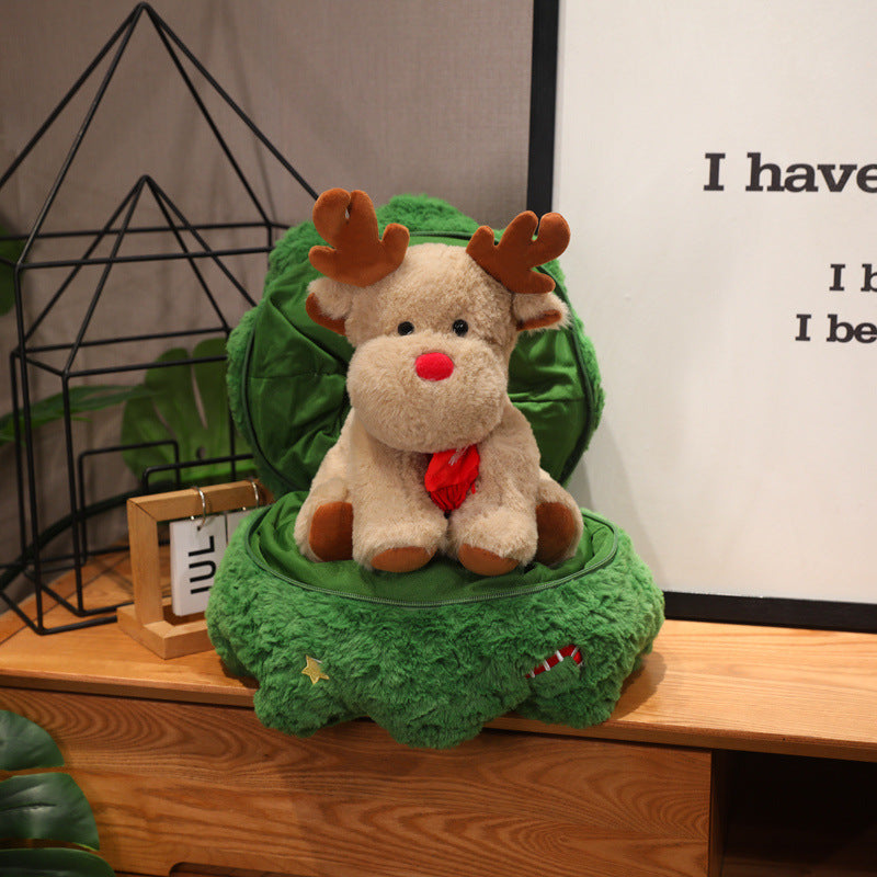Christmas plush figure as decoration and pillow