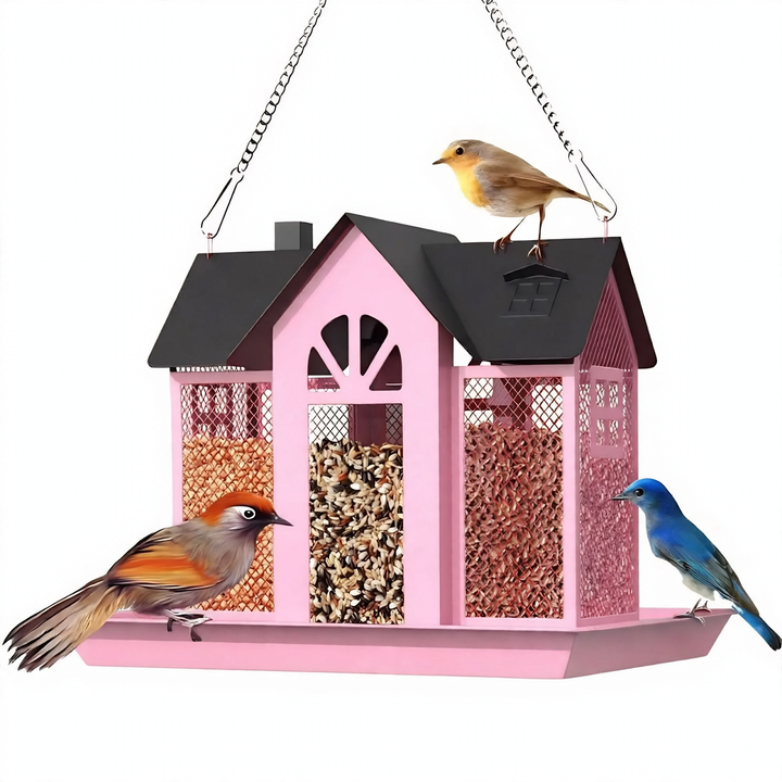 Geometric Metal Birdhouse for Hanging