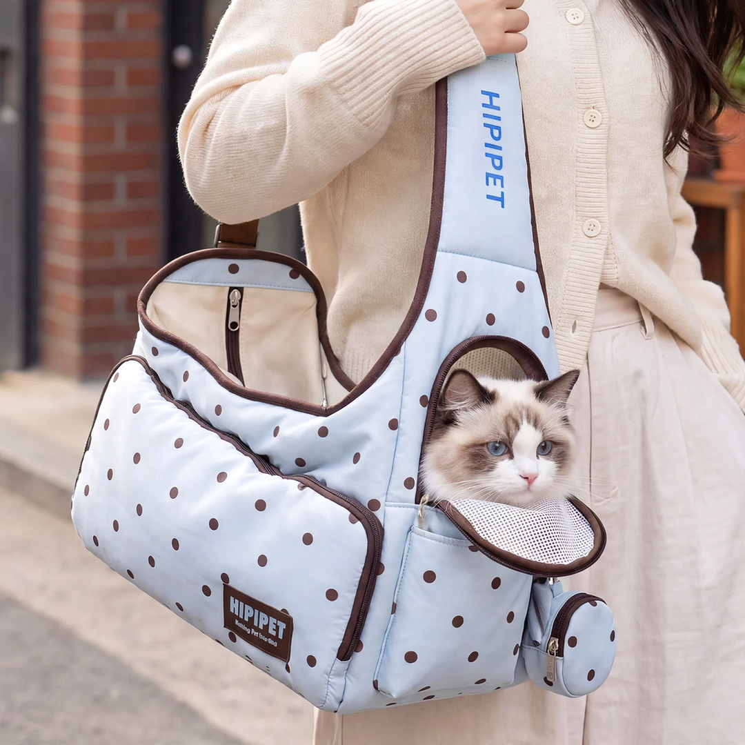 Pet backpack made of cotton fabric, portable