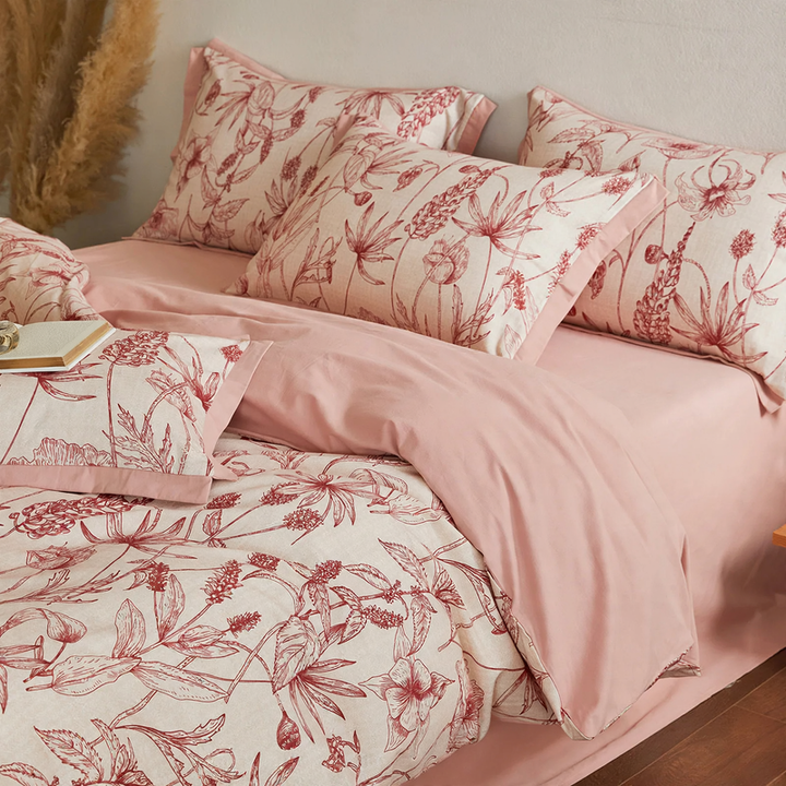 Cotton bedding set, 4-piece, American vintage style