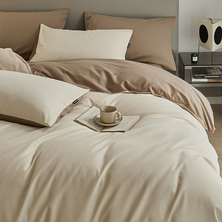 Cotton bed linen set, 100S, brushed, various sizes
