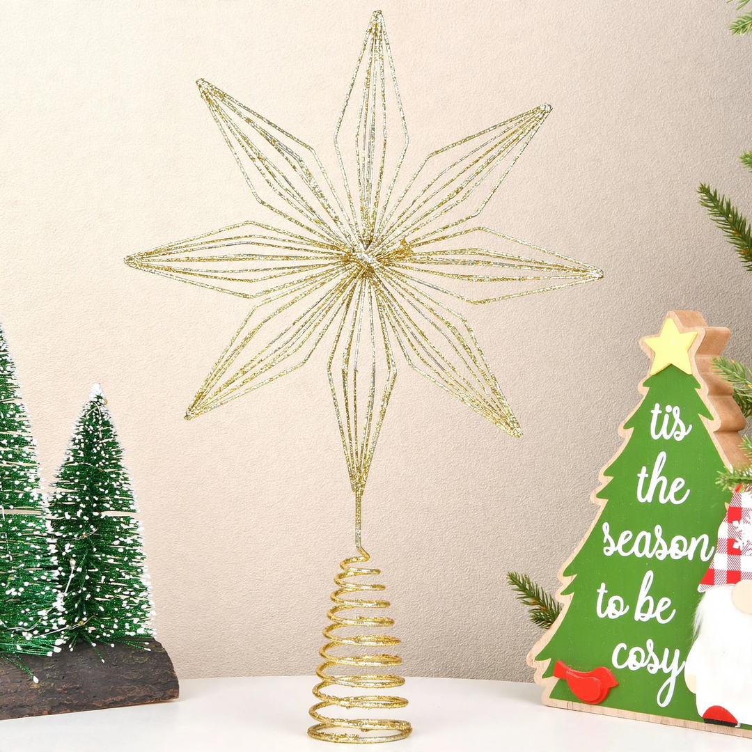 Decorative 38 cm star for the Christmas tree top made of iron