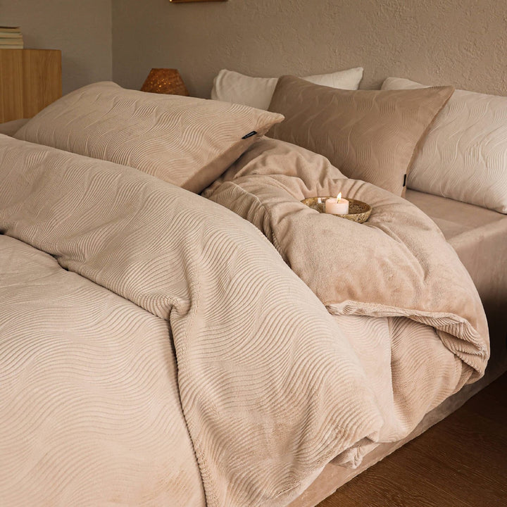 Milk fiber bedding set, 4-piece, double-sided padded