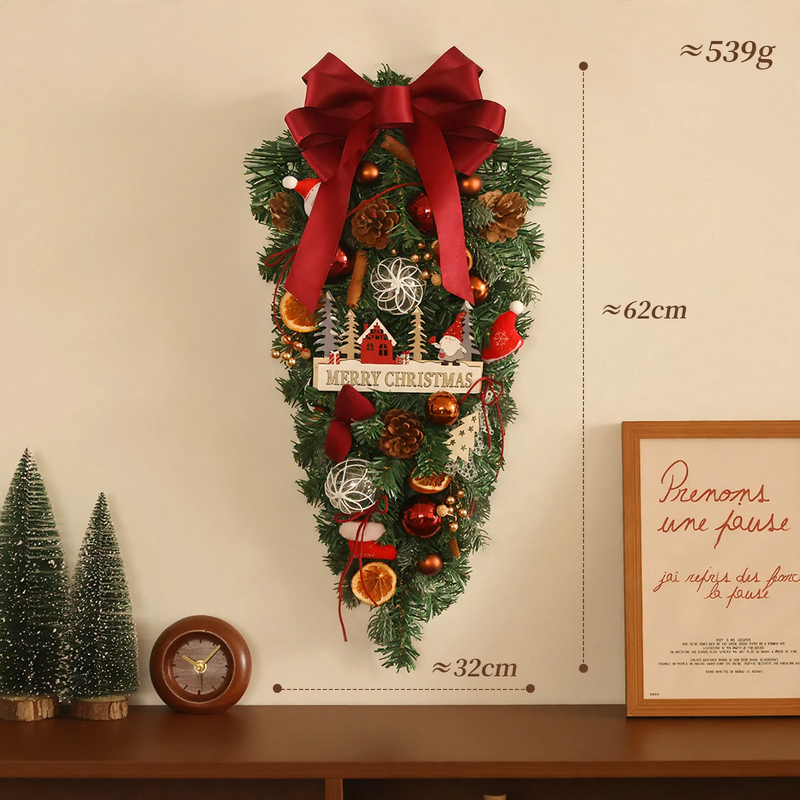 Christmas wreath with decoration for door and tree
