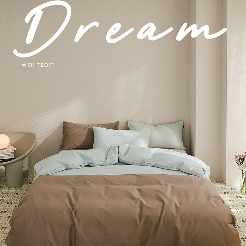 Nordic cotton bedding set, brushed, solid color