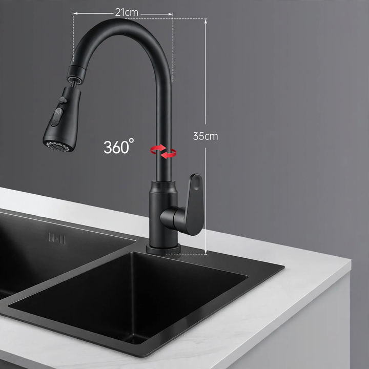 Pull-out kitchen faucet with ceramic valve