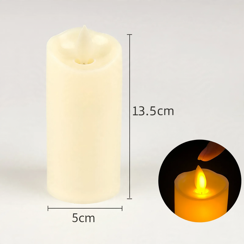 LED Real Wax Look Candle with Movable Flame